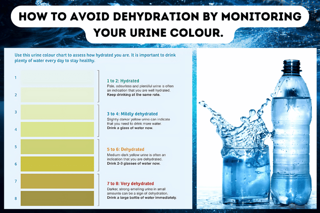 How to avoid dehydration by monitoring your urine colour.